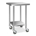 Stainless Steel Kitchen Bench with Wheels 762 W x 762 D