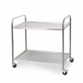 2 Tier Stainless Steel Trolley Cart Large 860 W x 540 D x 940 H - Round Tube