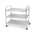 3 Tier Stainless Steel Trolley Cart Small 810 W x 460 D x 850 H - Round Tube