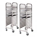 2 x 15 Tier Stainless Steel Bakery Trolley Suits 600 x 400 mm Tray
