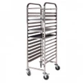16 Tier Stainless Steel Bakery Trolley Suits 600 x 400 mm Tray