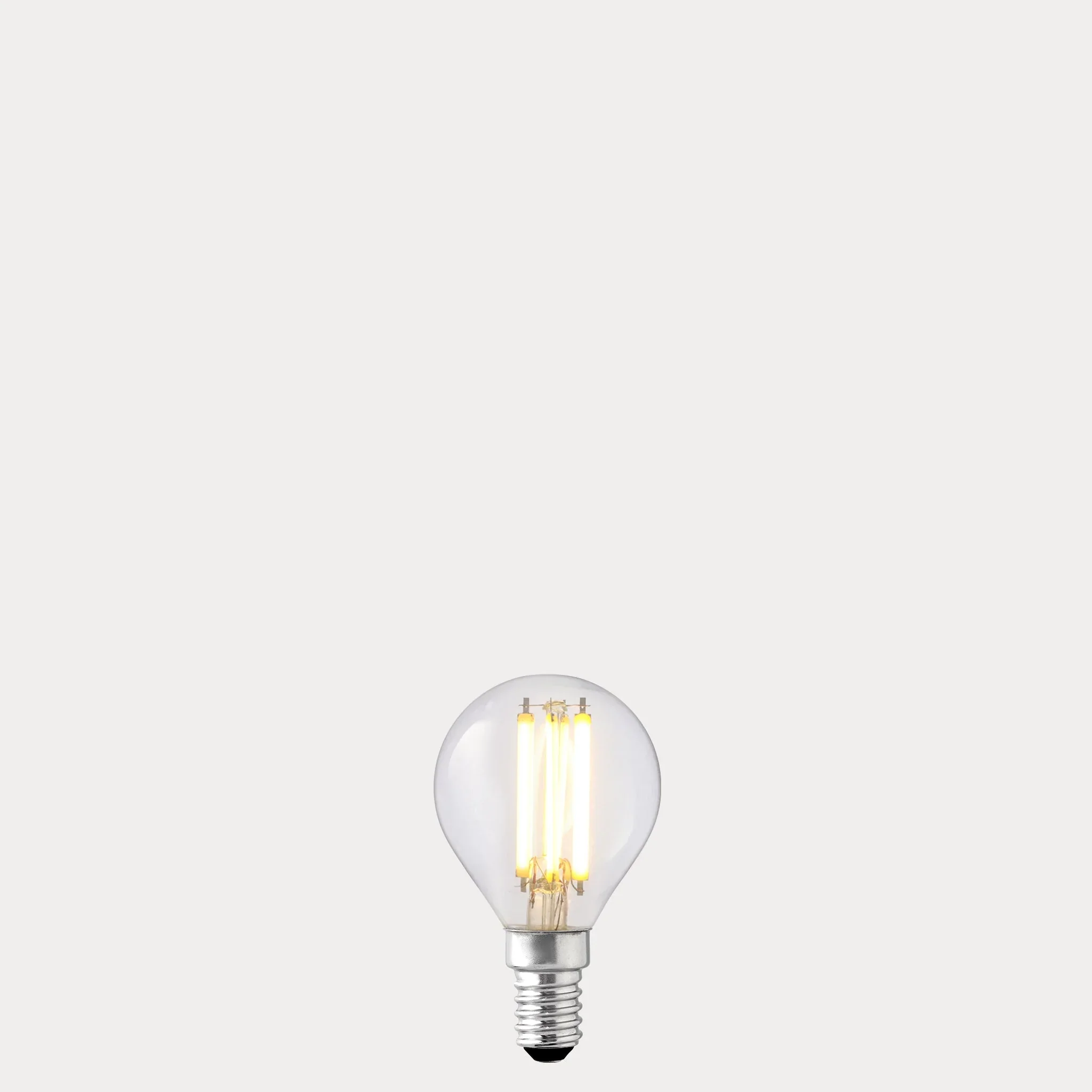 Sunset Dim G45 Golf Ball LED Light Bulb E14, Dim-to-Warm 2700K-1800K, 4.8W-40W Equiv