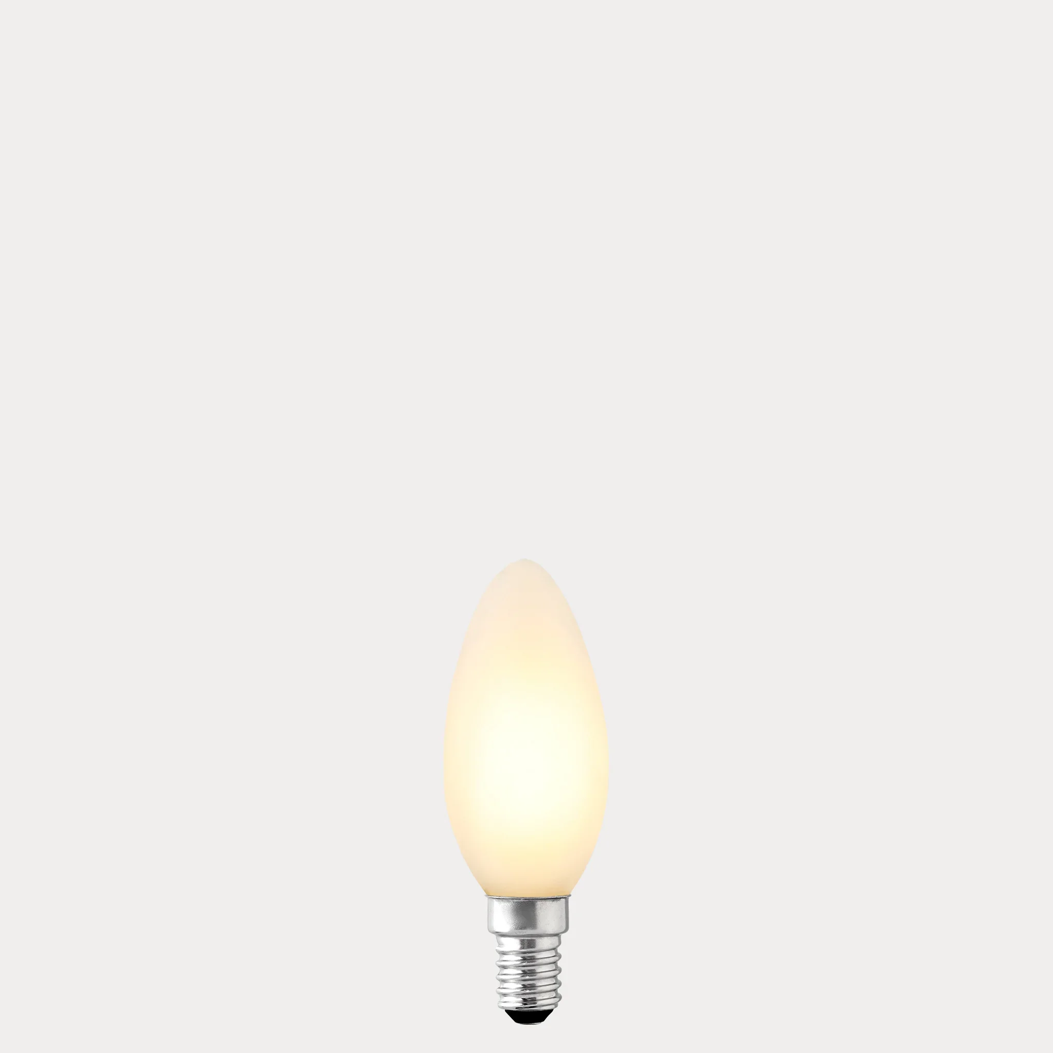 Sunset Dim Candle LED Light Bulb (C35) E14 Porcelain, Dim-to-Warm 2700K-1800K, 4.8W-40W Equiv