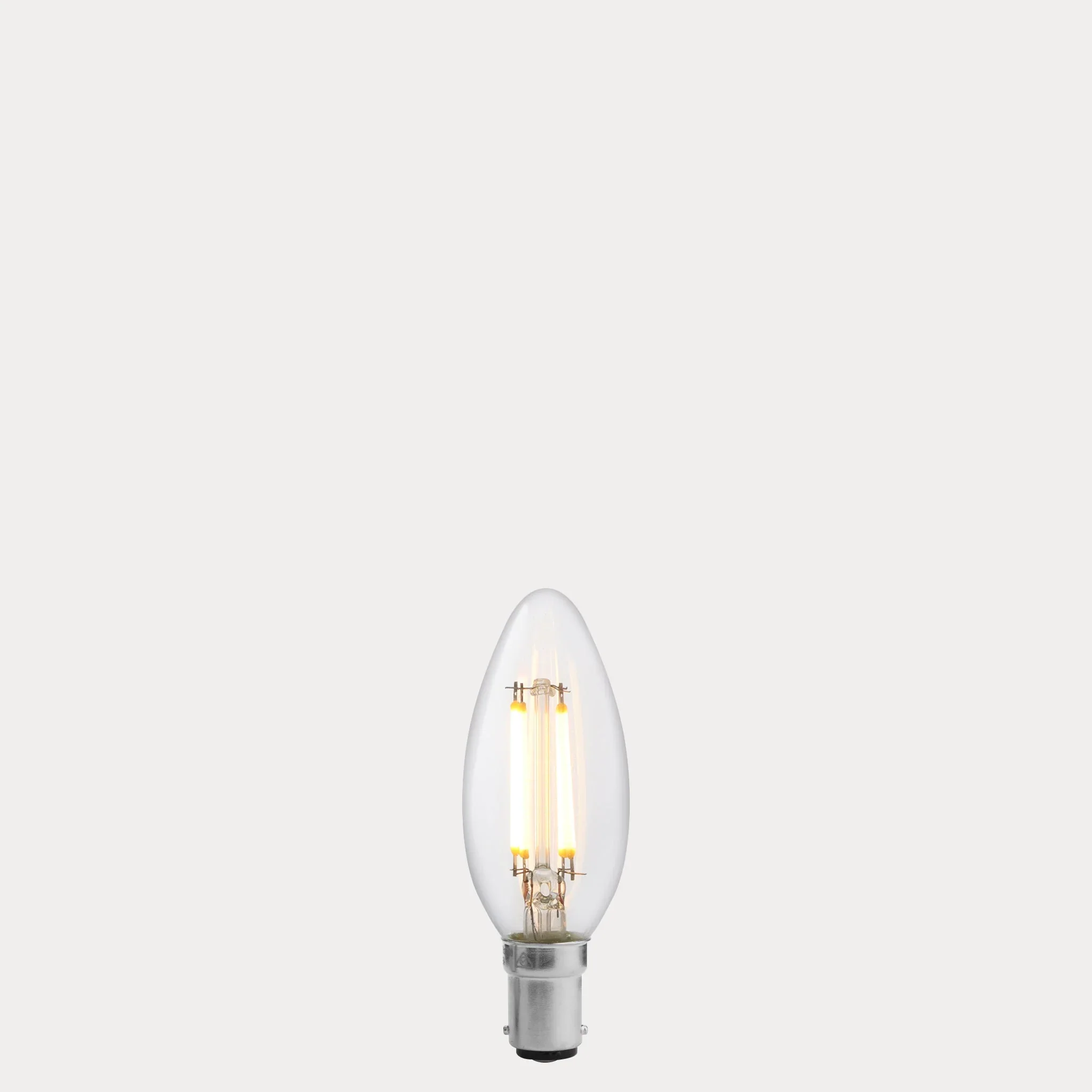 Sunset Dim Candle LED Light Bulb (C35) B15, Dim-to-Warm 2700K-1800K, 4.8W-40W Equiv