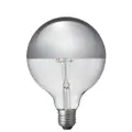 8W G125 Silver Mirror Crown light bulb Dimmable LED Chrome globe E27 warm white 2700K