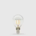 4W Fancy Round Hollywood Silver Mirror Crown Dimmable LED Filament Bulb (E14) | LiquidLEDs