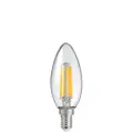 6W Candle LED Dimmable bulb Filament globe warm white (E14) Clear, LiquidLEDs