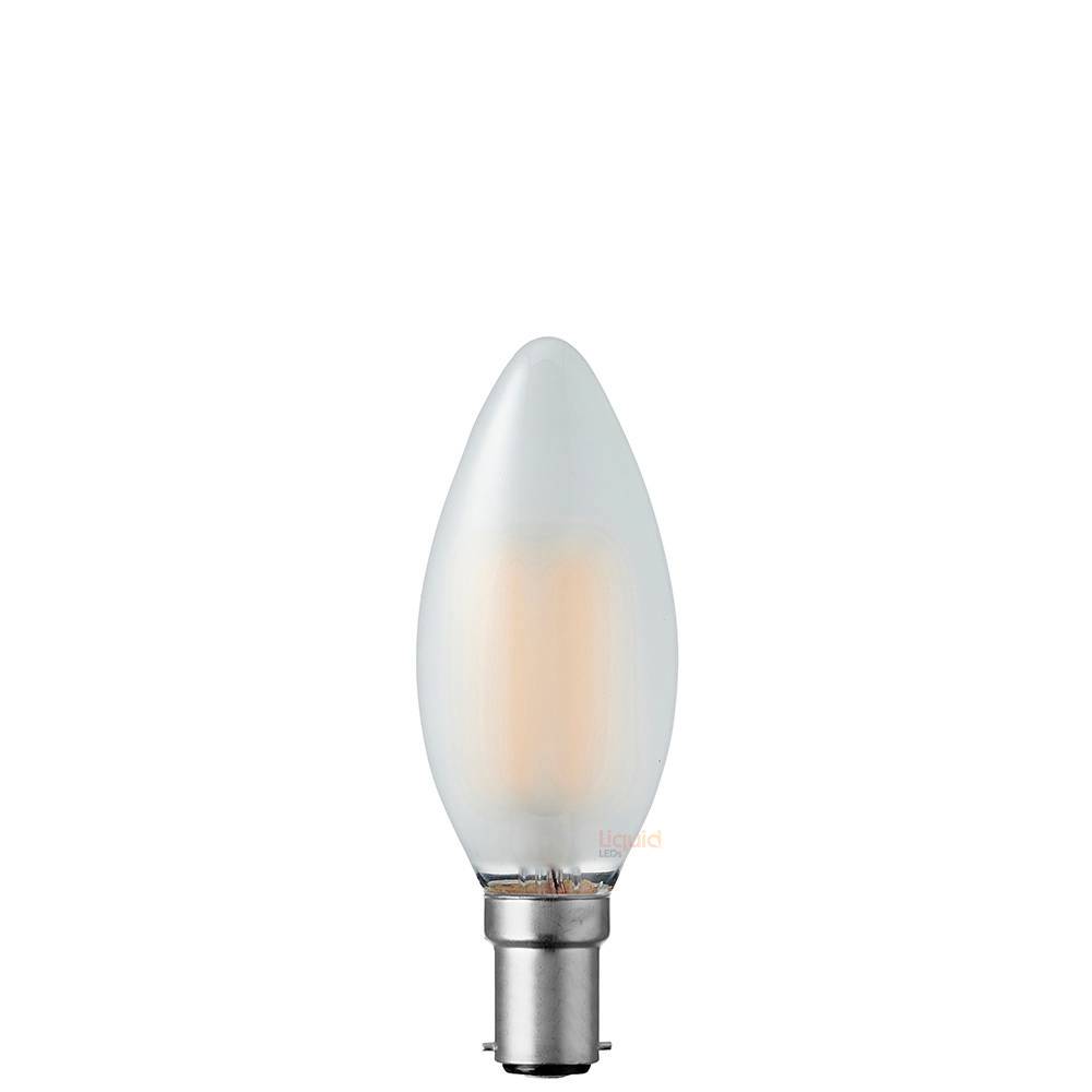 2W Candle Dimmable LED Filament Light Bulb (B15) Frosted | LiquidLEDs