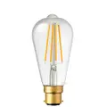 6W Teardrop LED Edison ST64 Dimmable light bulb Filament globe 2200K (B22) CRI90+ Extra Warm, LiquidLEDs