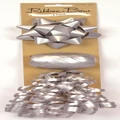 Silver Gift Bows & Ribbon Pack (Pk 3)