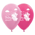Metallic Pink Hippo Baby Shower Latex Balloons 30cm (Pk 6)