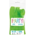 Reusable Lime Green Plastic Cutlery Set (Pk 18)