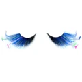 80's Party Eyelashes - Feather Tip Black & Blue (1 Pair)