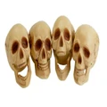 Halloween Plastic Skull Decorations with Movable Jaw (Pk 4)