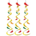 Mexican Chilli Pepper Hanging Whirl Decorations (Pk 3)