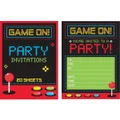 Teen Boy 80s Arcade Game On Invitation Pad (Pk 20)