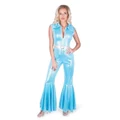 Adult Blue Disco Diva Suit Costume (Large, 16-18)