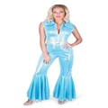 Adult Blue Disco Diva Suit Costume (Small, 8-10)