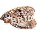 Rose Gold Sequin Bride Police Hat with Diamantes