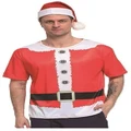 Adult Santa T Shirt & Hat Christmas Costume (X-Large)