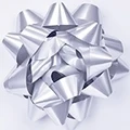 Large Silver Gift Wrap Bow (Pk 1)