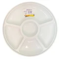 White Round Plastic 5 Section Compartment Platter (31.5cm) Pk 1