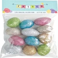 Mixed Metallic Plastic Easter Hanging Egg Decorations (Pk 12)