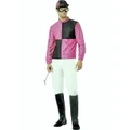 Adult Mens Pink & Black Jockey Costume (Large, 42-44in)