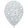 Pearl Silver All Over 21 Latex Balloons 30cm Pk 50