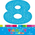 Blue Glitter Number 8 Eight Cake Candle (6cm)