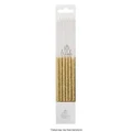 Gold Glitter Dipped Tall Cake Candles (Pk 12)