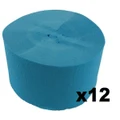Jumbo Azure Blue Crepe Paper Streamer (Bulk Pack 12 x 30m)