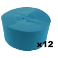 Jumbo Azure Blue Crepe Paper Streamer (Bulk Pack 12 x 30m)