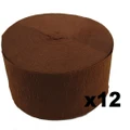 Jumbo Brown Crepe Paper Streamer (Bulk Pack 12 x 30m)
