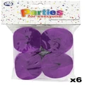 Purple Crepe Paper Streamers (Bulk Pack 24 x 13m)
