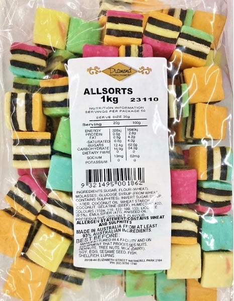 Licorice Allsorts Lollies 1kg