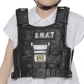 Child Black Plastic Police SWAT Costume Vest