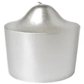 Metallic Silver Pillar Candle 7x13cm (Pk 1)