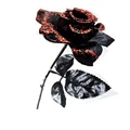 Single Black & Red Glitter Rose Flower Halloween Decoration