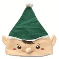 Green Christmas Elf Face Hat