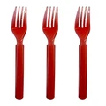 Cherry Red Heavy Duty Reuseable Plastic Forks (Pk 20)
