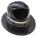 New Year Sparkle Black Plastic Gangster Hat
