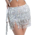 Adult Silver Sequin Festival Wrap Skirt (One Size)