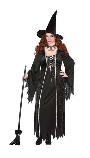 Adult Black Witch Dress Costume (Plus Size) Pk 1