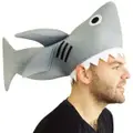 Grey Shark with Teeth Plush Hat