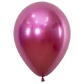 Fuchsia Pink Reflex/Chrome Latex Balloons (12in, 30cm) Pk 12
