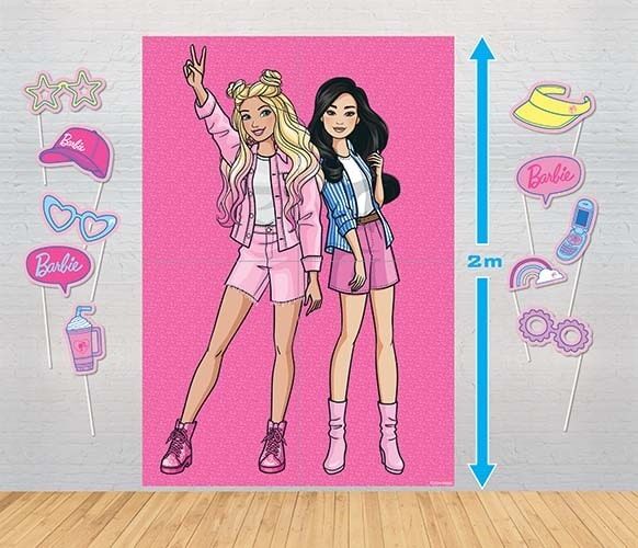 Barbie Giant Poster Backdrop & Photo Props Kit