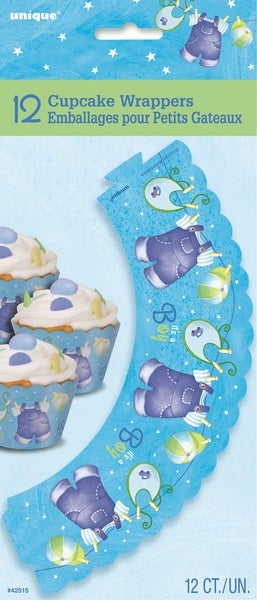 It's a Boy Clothes line Cupcake Wrappers Pk12