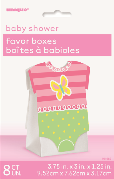 Pink Baby Shower Favour Boxes Pk 8