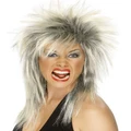 Blonde & Black Tina Turner Rock Diva Mullet Wig